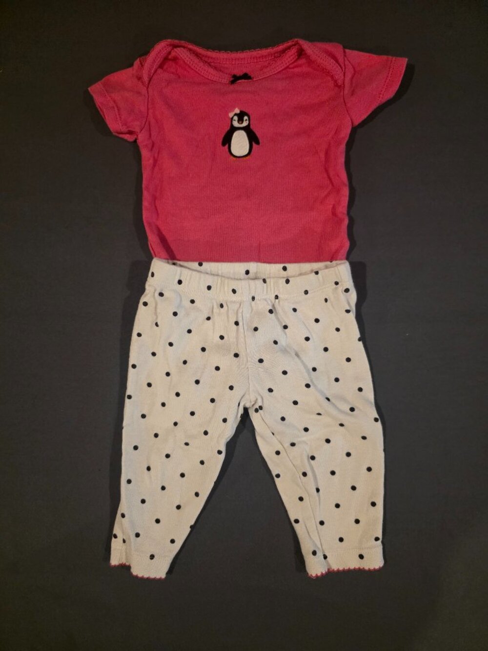 Carter's Girls 3 Month Penguin 2 Piece Outfit